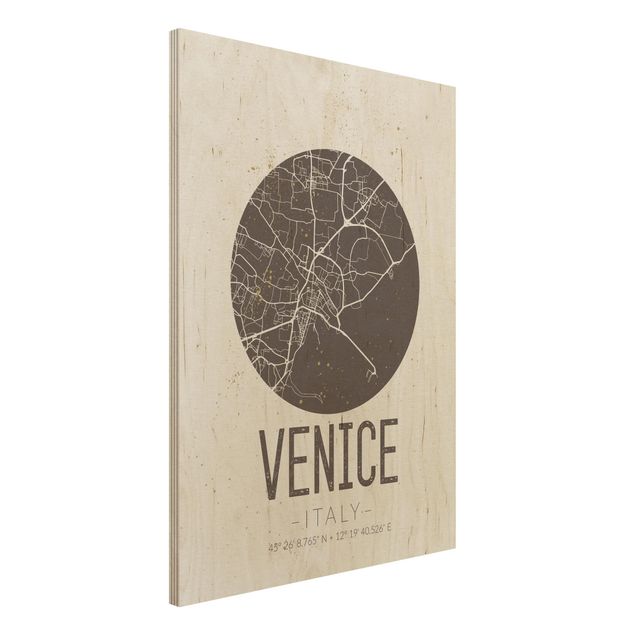 Wanddeko Küche Stadtplan Venice - Retro