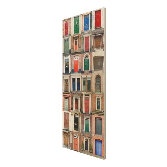 Wandbild Holz 100 Türen