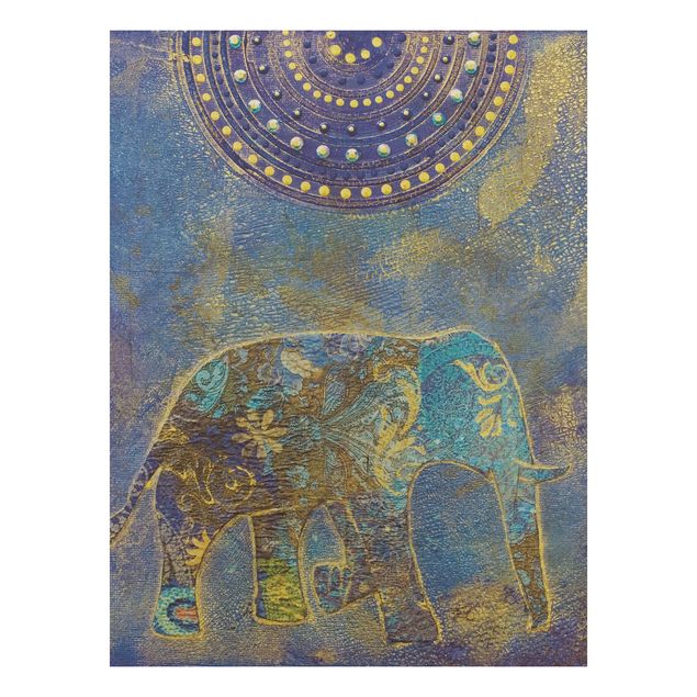 Holzbilder Landschaften Elephant in Marrakech
