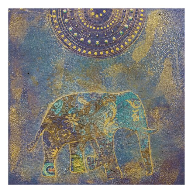 Holzbilder Landschaften Elephant in Marrakech