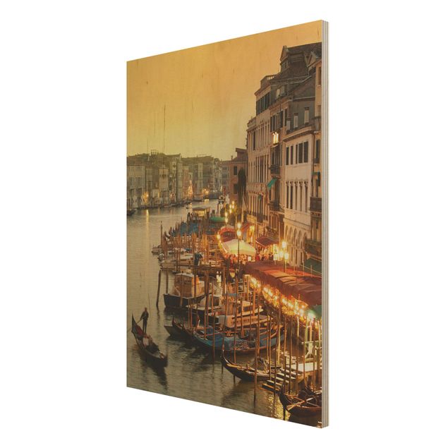 Wandbild Holz Großer Kanal von Venedig