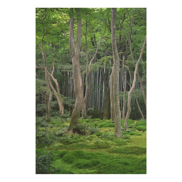 Holzbild Blumen Japanischer Wald