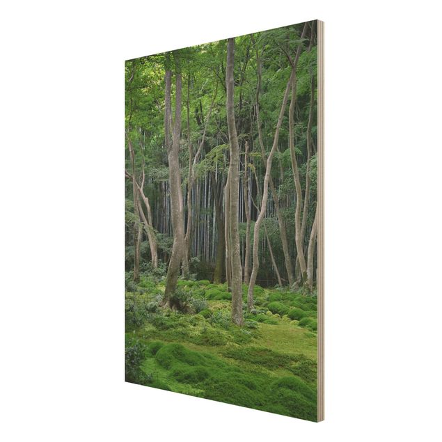 Holzbilder Landschaften Japanischer Wald