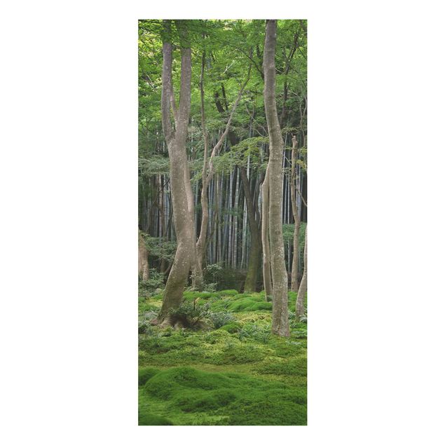 Holzbild Blumen Japanischer Wald