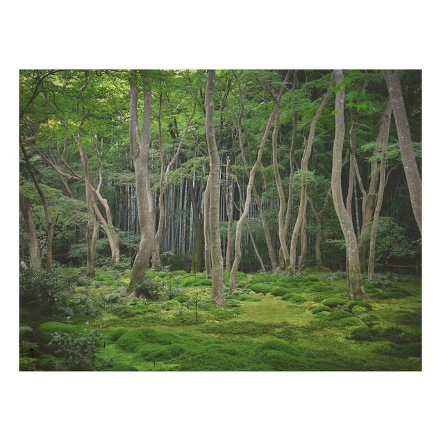 Holzbilder Blumen Japanischer Wald