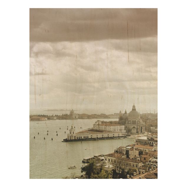 Vintage Bilder Holz Lagune von Venedig