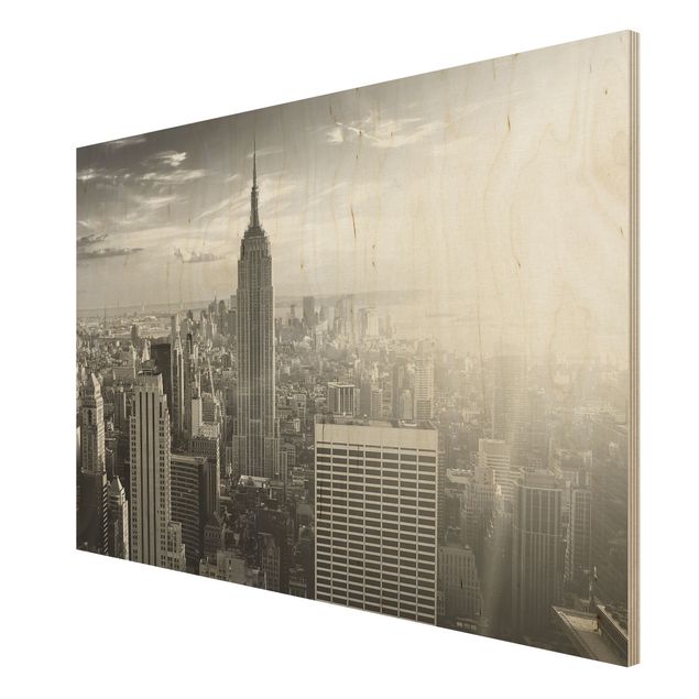 Holzbilder Manhattan Skyline