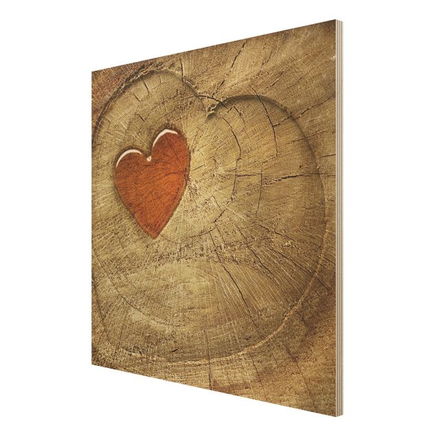 Wandbild Holz Natural Love
