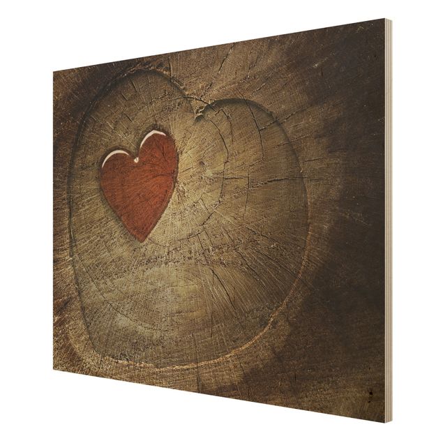 Wandbild Holz Natural Love