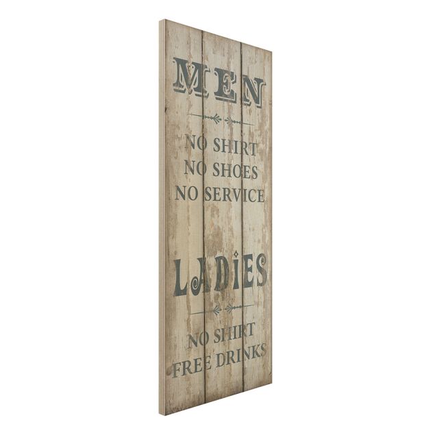 Holzbilder mit Sprüchen No.RS181 Men and Ladies