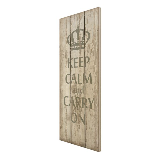 Holzbilder Vintage No.RS183 Keep Calm and carry on