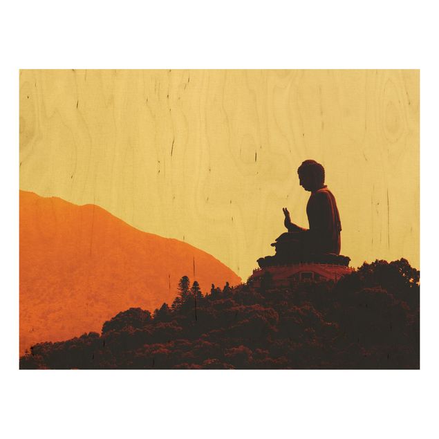 Holzbilder Landschaften Resting Buddha