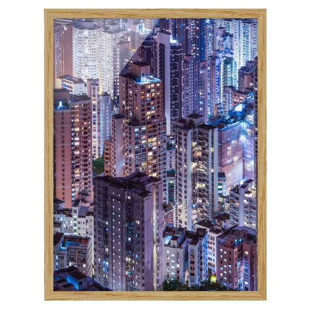 Wandbilder Modern Hongkong Lichtermeer