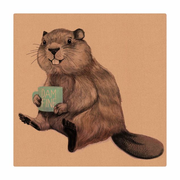 Laura Graves Art Bilder Illustration Biber mit Kaffeetasse