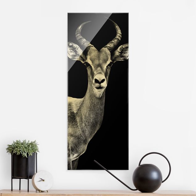 Wanddeko Küche Impala Antilope schwarz-weiß