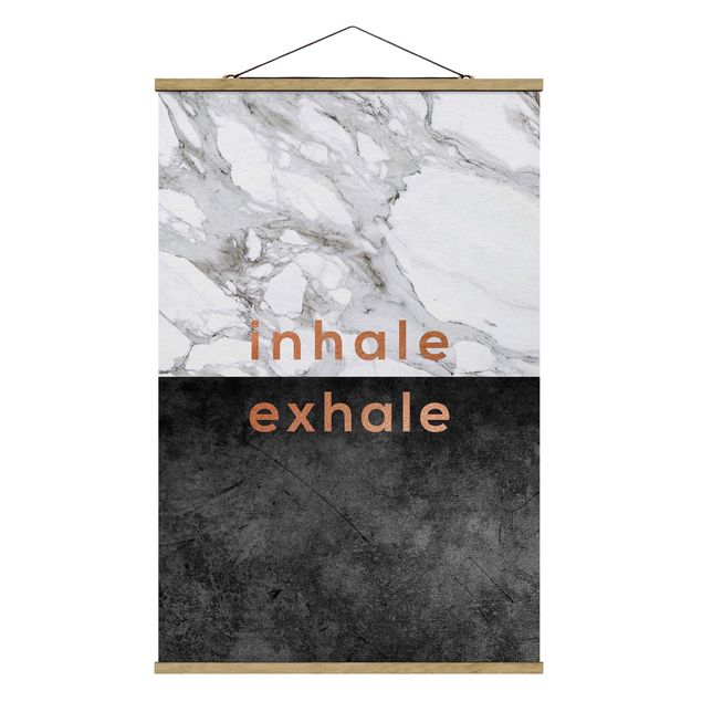 Wandbilder Modern Inhale Exhale Kupfer und Marmor