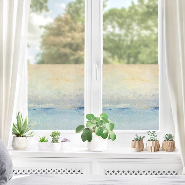 Fensterfolie - Sichtschutz - Ins Meer fließende Sonne - Fensterbilder