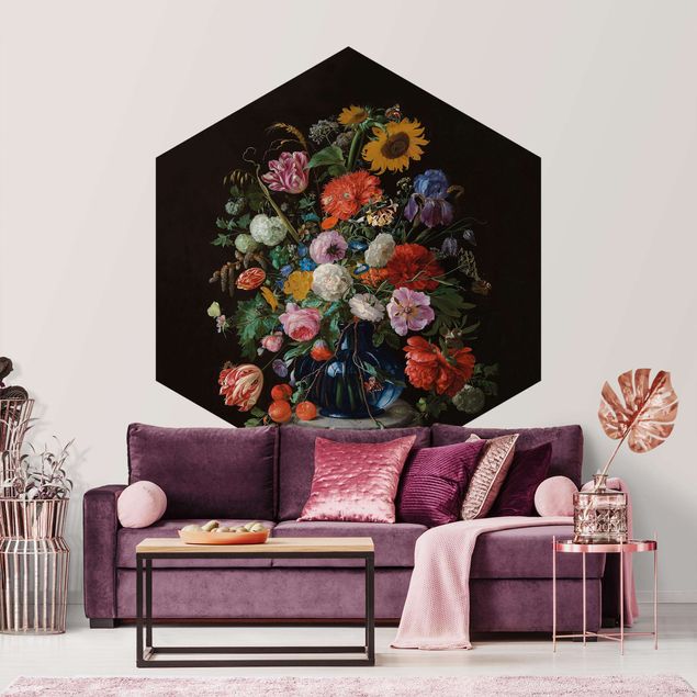 Fototapete modern Jan Davidsz de Heem - Glasvase mit Blumen
