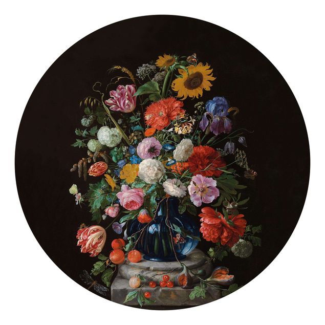 moderne Fototapete Jan Davidsz de Heem - Glasvase mit Blumen