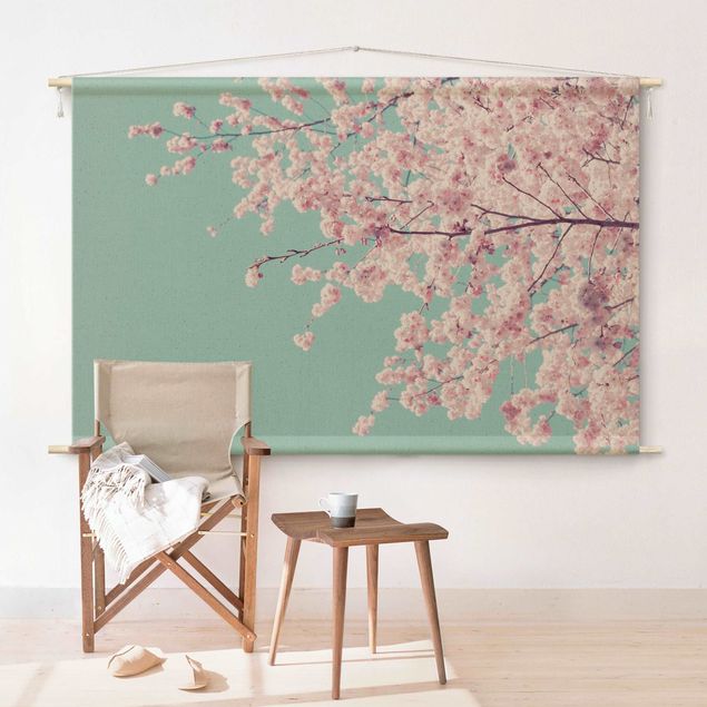 Wandteppich modern Japanische Kirschblüte