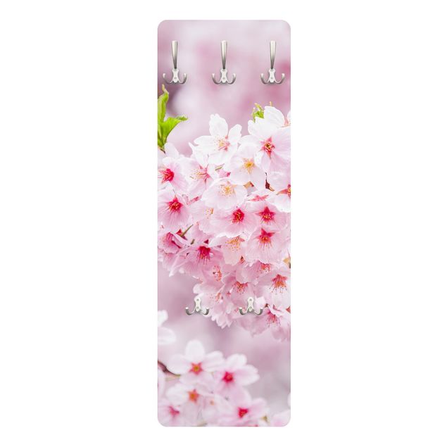 Wandgarderobe mit Motiv Japanische Kirschblüten
