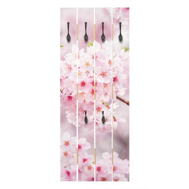 Wandgarderobe mit Motiv Japanische Kirschblüten