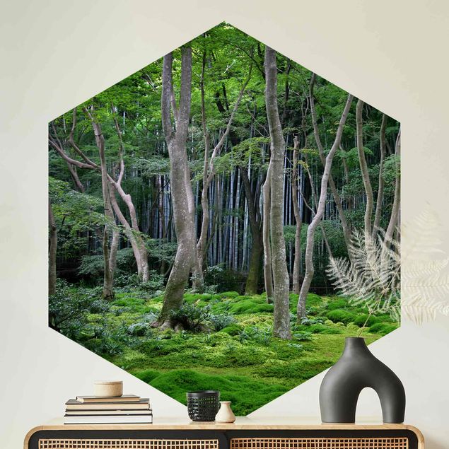 Tapete Baum Japanischer Wald
