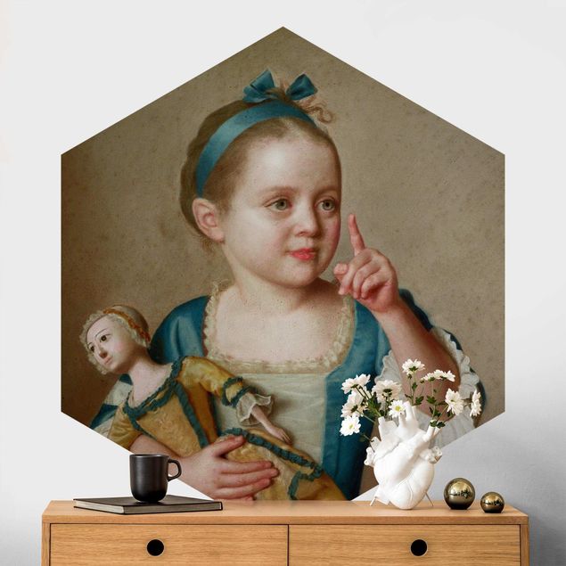 Küchen Deko Jean Etienne Liotard - Mädchen mit Puppe