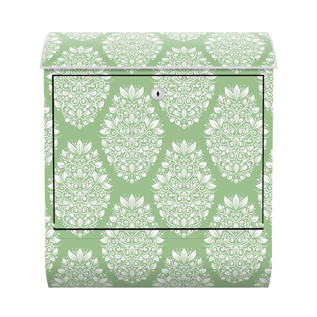 Briefkasten Design Jugendstil Muster auf Grün