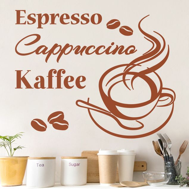Wandtattoo Kaffeepause - Espresso Cappucino Kaffee
