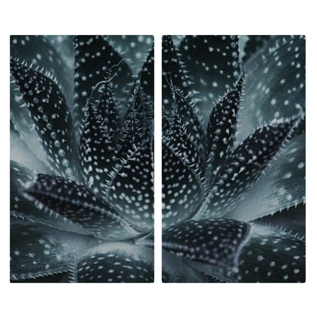 Herdabdeckplatten Glas Kaktus mit Sternpunkten bei Nacht