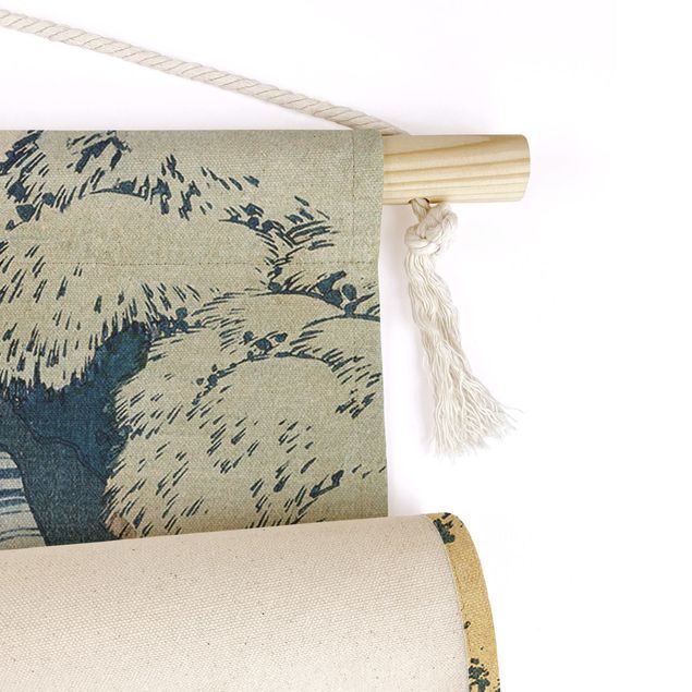 Wandbehang Stoffbild Katsushika Hokusai - Der Wasserfall von Amida