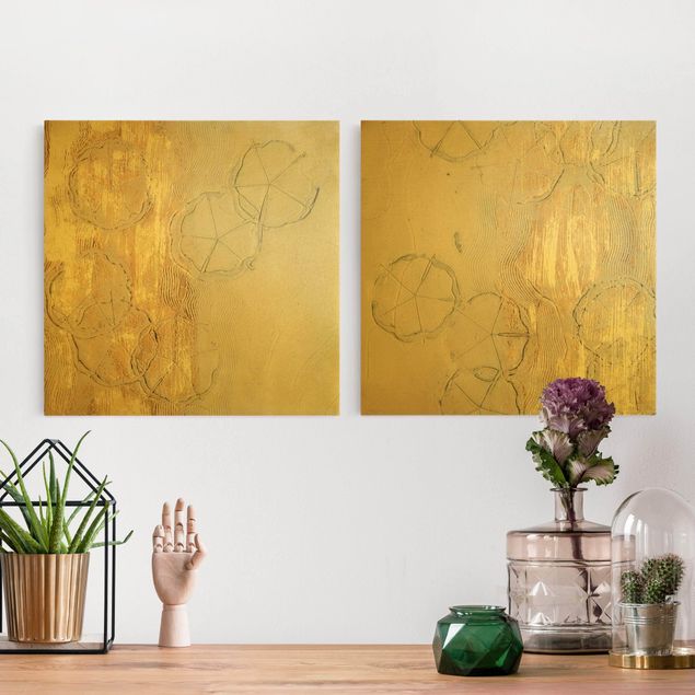 Wandbilder Modern Kirschblütensaison Gold