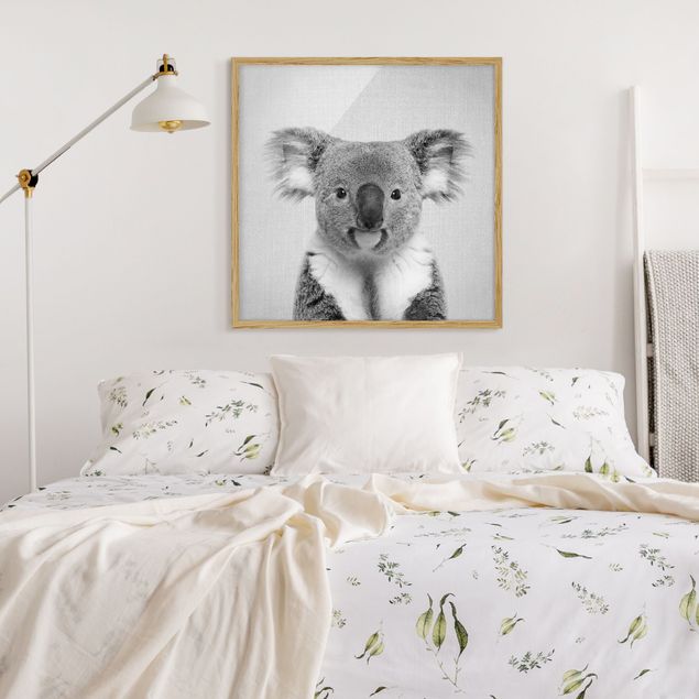 Gerahmte Bilder Tiere Koala Klaus Schwarz Weiß