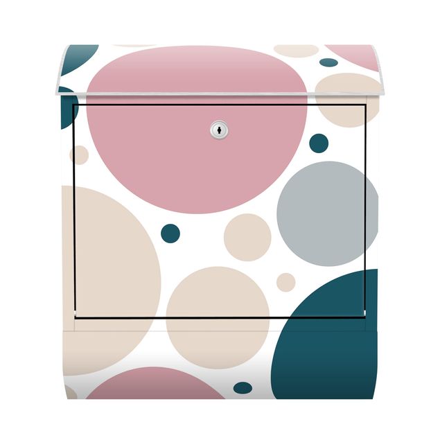 Design Briefkasten Komposition aus kleinen und großen Kreisen