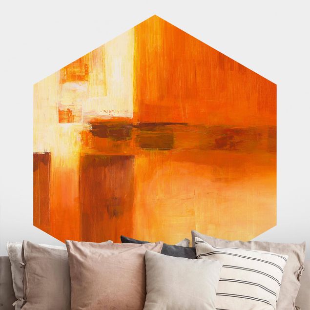 Küche Dekoration Komposition in Orange und Braun 01