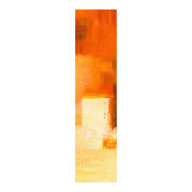 Schiebevorhang abstrakt Komposition in Orange und Braun 03