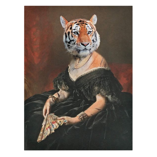Vintage Leinwandbilder Lady Tiger