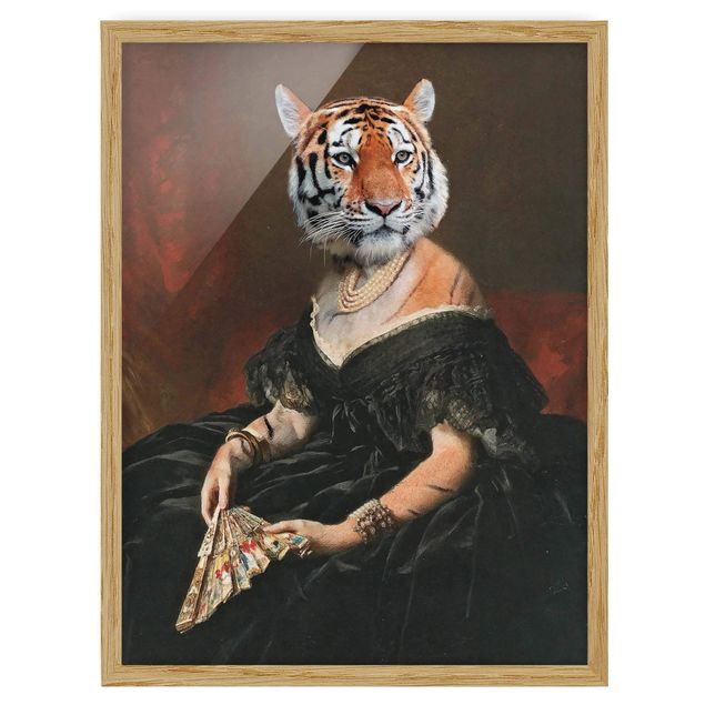 Wandbilder Portrait Lady Tiger