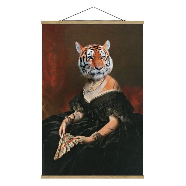 Wandbilder Retro Lady Tiger