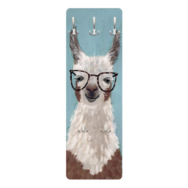 Wandgarderoben Blau Lama mit Brille II