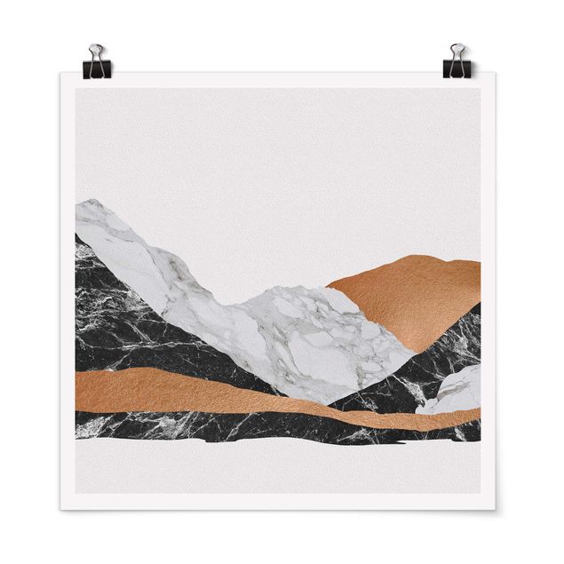 Kunstdrucke Poster Landschaft in Marmor und Kupfer