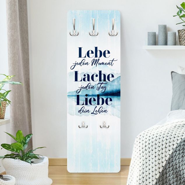Garderobe Spruch Lebe Lache Liebe - Aquarell