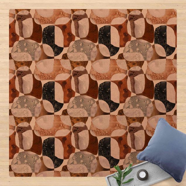 Moderner Teppich Lebende Steine Muster in Braun