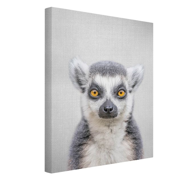 Leinwandbilder schwarz-weiß Lemur Ludwig