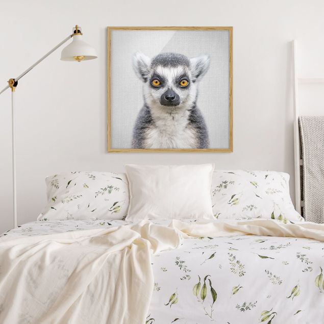 schwarz-weiß Bilder mit Rahmen Lemur Ludwig