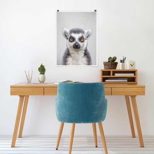Poster schwarz-weiß Lemur Ludwig