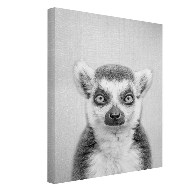 Leinwand schwarz-weiß Lemur Ludwig Schwarz Weiß