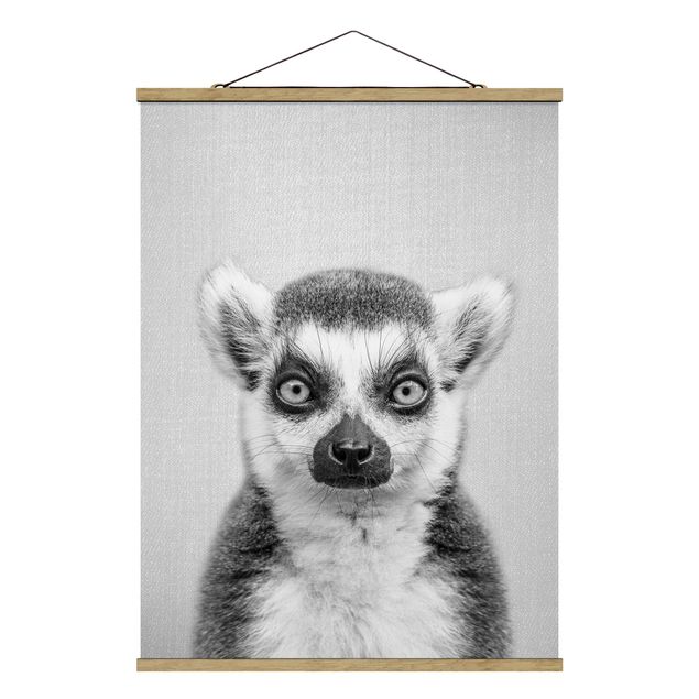 Wandbilder Tiere Lemur Ludwig Schwarz Weiß