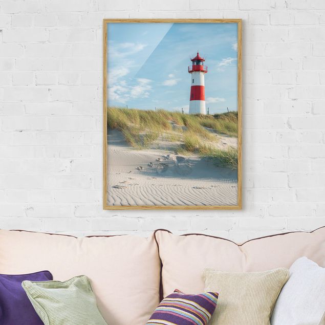Gerahmte Bilder Strände Leuchtturm an der Nordsee